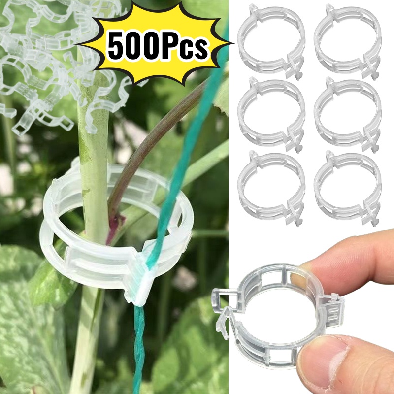 Vine Climbing Plastic - 500 Stück Kunststoff-Pflanzenstützclips Garten-Rankhalter Befestigungsclips für